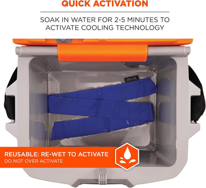 Chill Its 6705 Cooling Bandana, Evaporative Polymer Crystals for Cooling Relief, Quick and Secure Fit , Blue