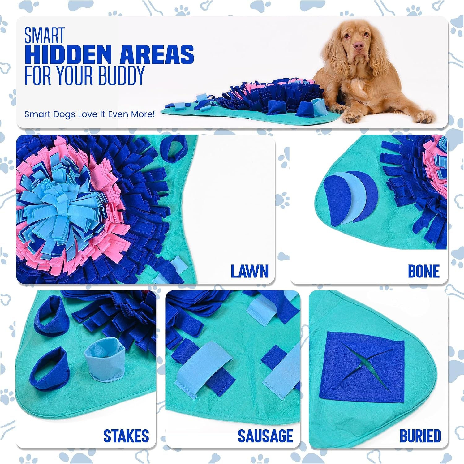 Snuffle Mat for Dogs Large Breed, Cats - 25" X 25’’ Enrichment Toys for Large Snuffle Mat Dogs Encourages Natural Foraging Skills and Stress Relief for Size Small/Medium/Large Dog