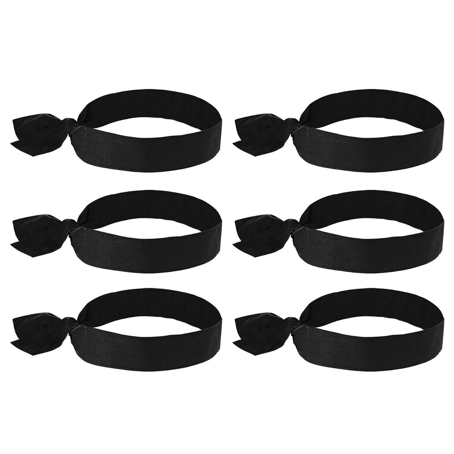 Chill Its 6700 Cooling Bandana, Evaporative Polymer Crystals for Cooling Relief, Tie for Adjustable Fit, 6-Pack, Black