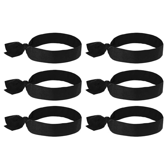 Chill Its 6700 Cooling Bandana, Evaporative Polymer Crystals for Cooling Relief, Tie for Adjustable Fit, 6-Pack, Black