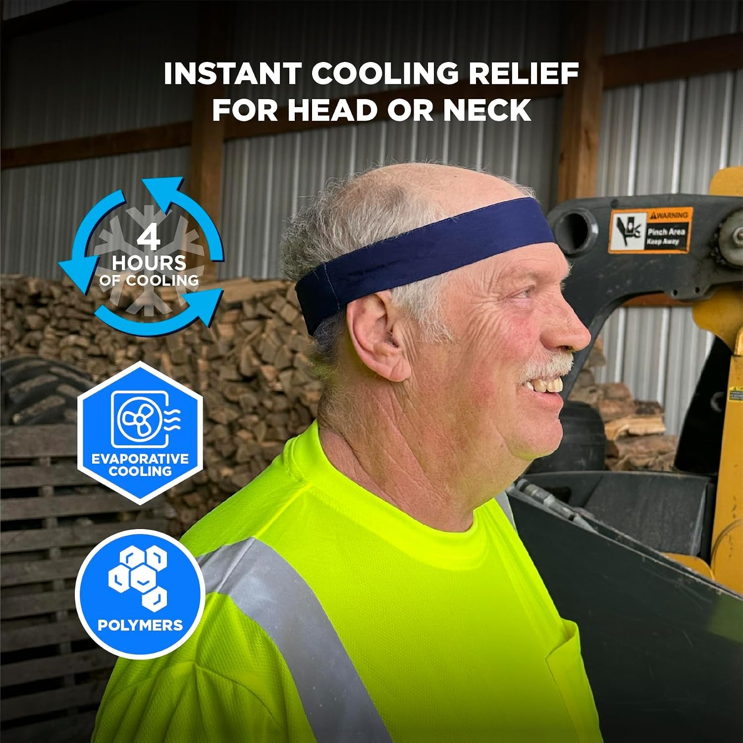 Chill Its 6705 Cooling Bandana, Evaporative Polymer Crystals for Cooling Relief, Quick and Secure Fit , Blue