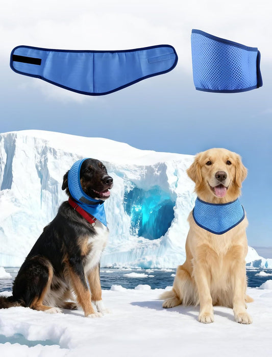 Cooling Dog Bandana, Reversible Ice Scarf for Small, Medium & Large Dogs, Breathable Neck Wrap, Dog Cooling Accessories for All-Year Use，Medium