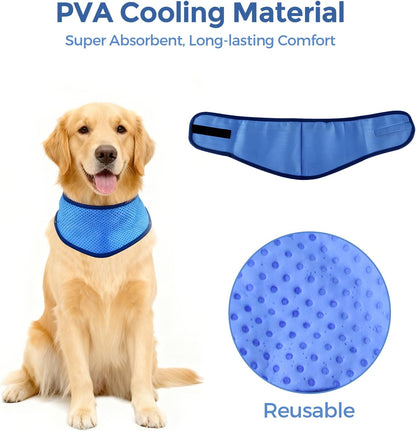 Cooling Dog Bandana, Reversible Ice Scarf for Small, Medium & Large Dogs, Breathable Neck Wrap, Dog Cooling Accessories for All-Year Use，Medium